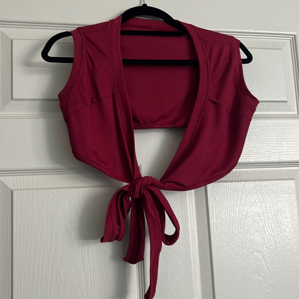 SHIEN tie front shrug top